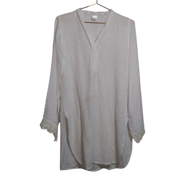Sheep Clothing Elegant White Tunic with Lace Trim Natural Size S - Picture 1 of 10
